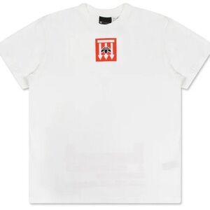 ADIDAS X ALEXANDER WANG WANG AW GRAPHIC TEE CORE WHITE/BORANGE size MEDIUM